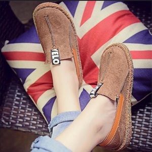 Velo brown suede women’s casual flats NWOT